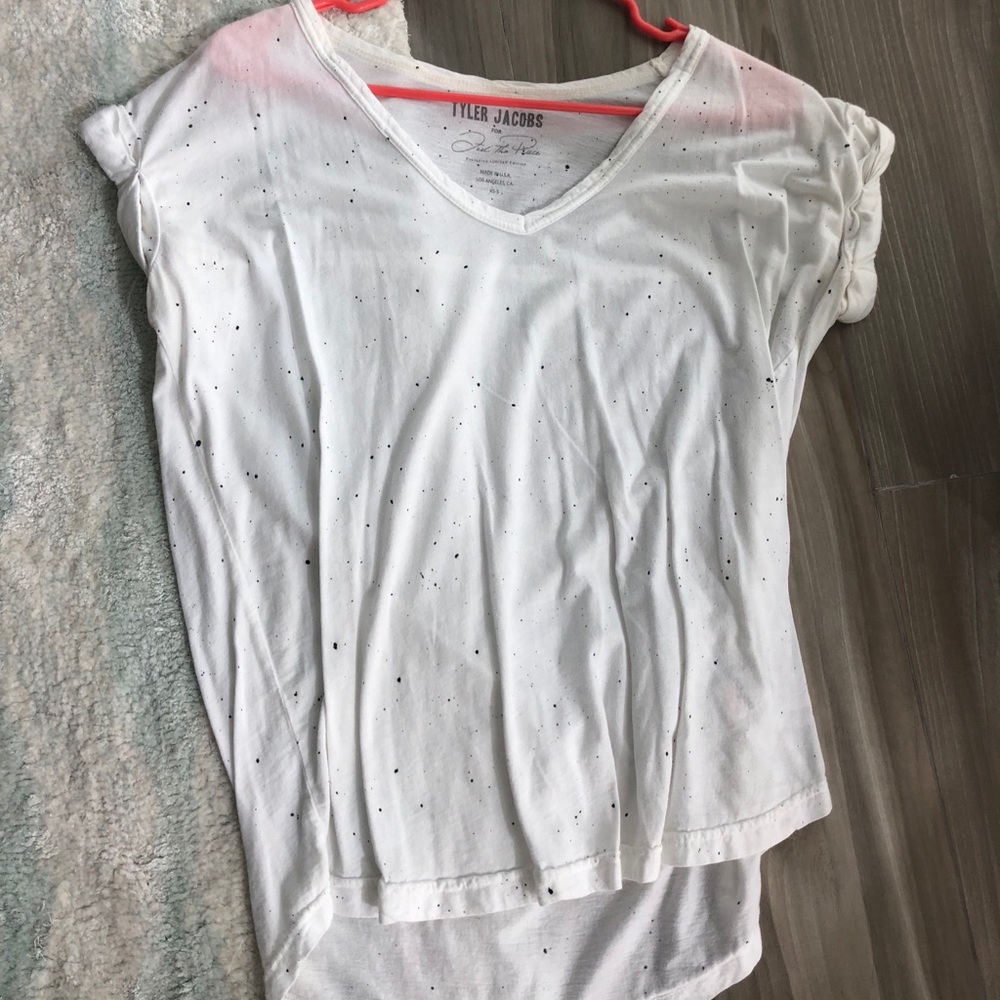 White t shirt with black spots